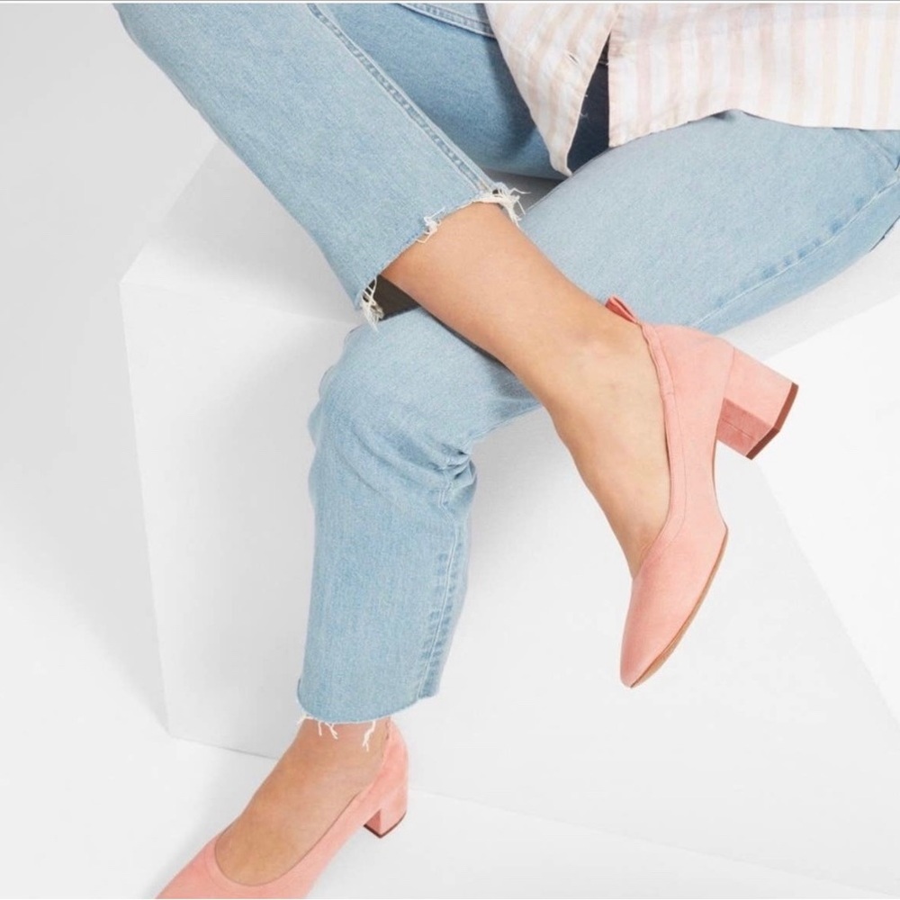 Everlane The Day Pink Suede Leather Shoe